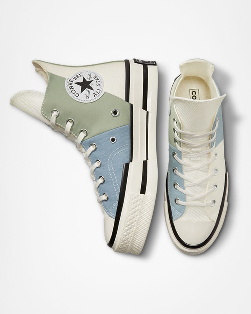 Tenisi Inalti Barbati Converse Chuck 70 Plus Material Mashup Masline Verzi | RO FZTJR567